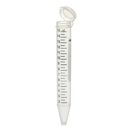 Nunc EZFlip – Centrifuge Tube Conical Bottom Plain 15 mL Without Color Coding Hinged Snap Cap Polypropylene Tube – 362694