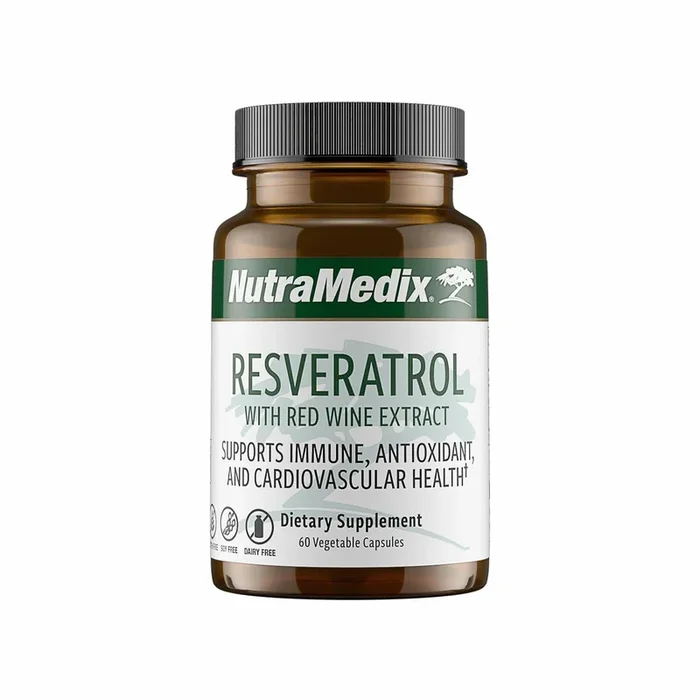 NutraMedix Resveratrol Capsules – Bioavailable Antioxidants Supplement from Red Wine Extract + Grape Skins – 200mg Japanese Knotweed for Immune & Cardiovascular Support (60 Capsules)