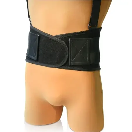 NYOrtho Deluxe Breathable – Worker Back Support with Suspenders Small Hook and Loop Closure 26 to 30 Inch Waist Circumference 9 Inch Back Height Adult – 6800BK-S