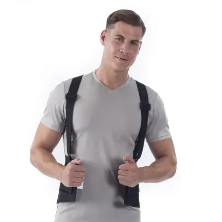 NYOrtho Ventilated – Worker Back Support with Suspenders Medium Hook and Loop Closure 30 to 34 Inch Waist Circumference 9 Inch Back Height to 6 Inch Front Height Adult – 7505-M