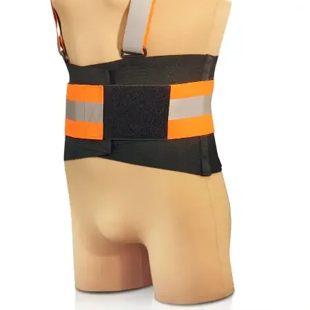 NYOrtho Ventilated RF – Worker Back Support with Suspenders 4X-Large Hook and Loop Closure 50 to 54 Inch Waist Circumference 9 Inch Back Height to 6 Inch Front Height Adult – 7505RFL3-4XL