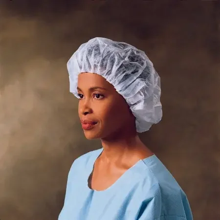 O&M Halyard – Bouffant Cap Large White Elastic Closure – 69083