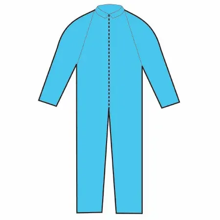 O&M Halyard – Coverall Large Blue Disposable NonSterile – 75631
