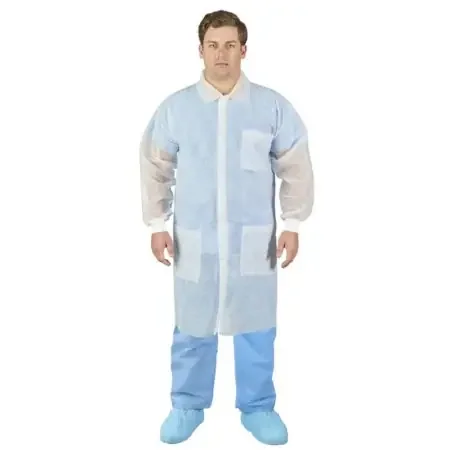 O&M Halyard – Lab Coat White Medium Knee Length Disposable – 10232