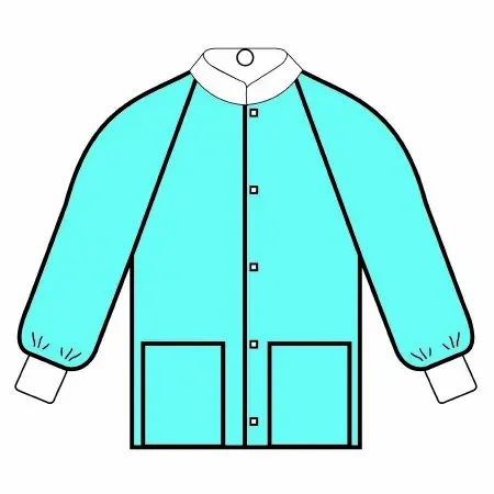 O&M Halyard – Lab Jacket White Medium Hip Length Disposable – 10067