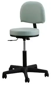 Oakworks – Premium Stool Adjustable Height Padded Backrest Pneumatic Height Adjustment, High Height Coal – 60397-T01