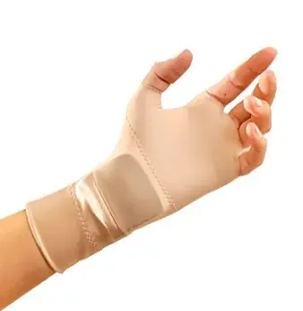 Occumitts Plus Therapeutic – Support Gloves Fingerless Medium Over-the-Wrist Length Hand Specific Pair Nylon / Spandex – 451-4M