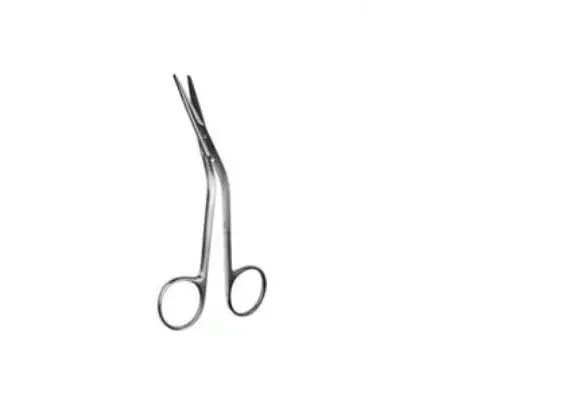 Olympus – Dorsal Scissors Fomon Surgical Grade Stainless Steel NonSterile Finger Ring Handle Angled Blunt Tip / Blunt Tip – 439000