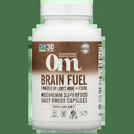 OM Brain Fuel Mushroom Superfood–90 Vegetarian Capsules
