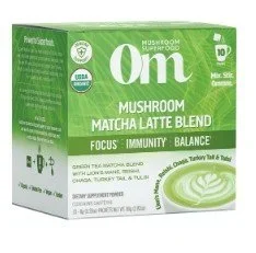 Om Mushrooms Mushroom Matcha Latte Blend 10 Packs Box