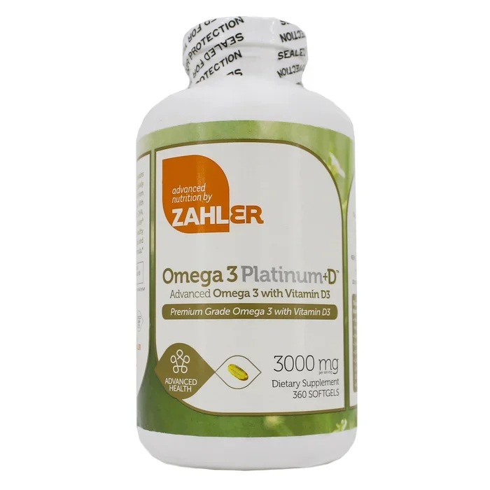 Omega 3 Platinum +D by Advanced Nutrition by Zahler 360 Softgels