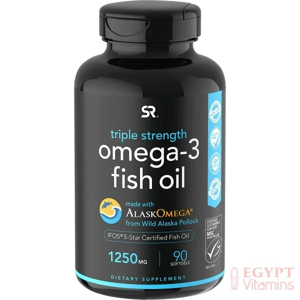 Omega-3 Wild Alaska Fish Oil (1250mg per Capsule) with Triglyceride EPA & DHA | Heart, Brain & Joint Support | IFOS 5 Star Certified, Non-GMO & Gluten Free (90 Softgels)