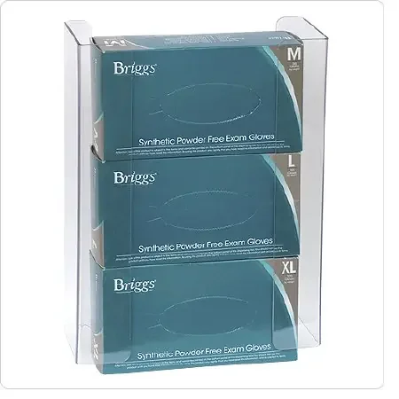 Omnimed – Glove Box Holder Horizontal Mounted 3-Box Capacity Clear 4-1/8 X 11-1/4 X 15-1/2 Inch Plastic – 305362
