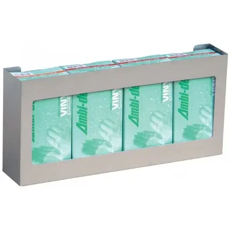 Omnimed – Glove Box Holder Wall Mounted 4-Box Capacity Silver Stainless Steel – 305304-1