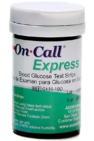 On Call Express – Blood Glucose Test Strips 50 Strips per Vial No Coding Required For Blood Glucose Monitor – 755729-200