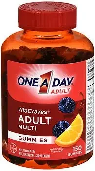 One-A-Day – Multivitamin Supplement Vitamin B6 / Vitamin B12 / Ascorbic Acid / Vitamin E Folic Acid 4000 IU – 600 mg – 400IU – 40IU – 2mg – 400mcg Strength Gummy 150 per Bottle Assorted Fruit Flavors – 01650055615