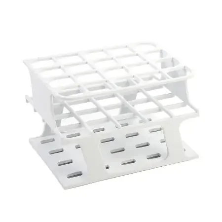 OneRack – Half Size Test Tube Rack 20 Place 10 to 18 mL Tube Size White 83 X 100 X 127 mm – HS27503A
