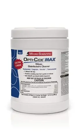 Opti-Cide Max – Surface Disinfectant Cleaner Premoistened Alcohol Based Manual Pull Wipe 65 Count Canister Alcohol Scent NonSterile – M60038