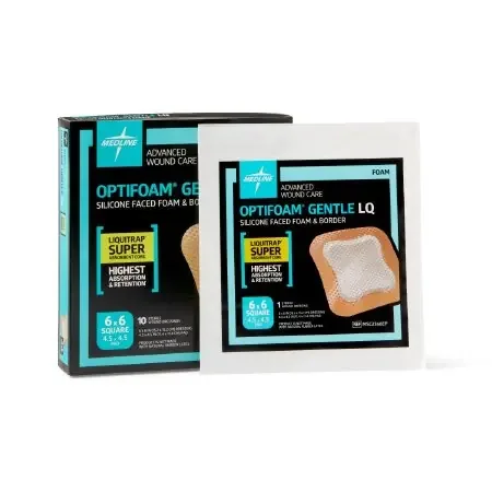 Optifoam Gentle – Silicone Foam Dressing 7 X 7 Inch Square Silicone Adhesive with Border Sterile – MSC2366EP