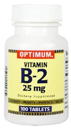 Optimum – Vitamin Supplement Vitamin B2 25 mg Strength Tablet 100 per Bottle – 43292055538