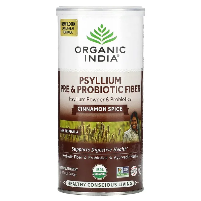 Organic India, psyllium pre & probiotic fiber cinnamon spice, 10 Oz