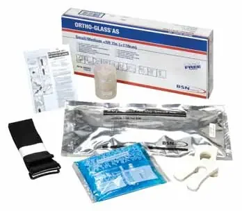 Ortho-Glass AS – Ankle Sprain Management Kit Includes Small/Medium Custom-moldable Brace, Ice Pack, Elastic Bandage, U-shaped Ankle Foam Cushions, Rehab Straps, Instruction Leaflet – 58000013