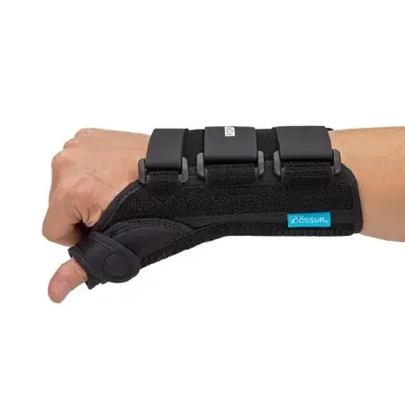 Ossur Formfit – Wrist Brace with Thumb Spica Aluminum / Cotton / Polyester Left Hand Black X-Small – 3020-PL