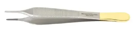 Padgett – Dressing Forceps Adson 4-3/4 Inch Length Surgical Grade Stainless Steel / Tungsten Carbide NonSterile NonLocking Thumb Handle Straight Delicate Smooth Tips – PM-2505