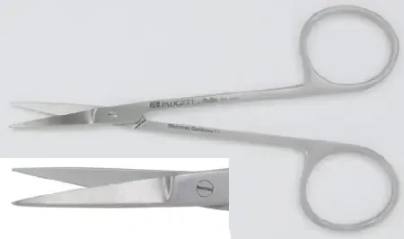 Padgett – Iris Scissors 4-1/2 Inch Length Surgical Grade Stainless Steel NonSterile Finger Ring Handle Straight Blade Blunt Tip / Blunt Tip – PM-4247