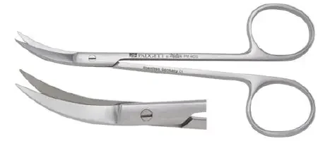 Padgett – Iris Scissors Walker 4-1/2 Inch Length Surgical Grade Stainless Steel NonSterile Finger Ring Handle Side Curved Blade Sharp Tip / Sharp Tip – PM-4635