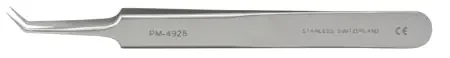 Padgett – Micro Forceps Jeweler 4-1/2 Inch Length Surgical Grade Stainless Steel NonSterile NonLocking Thumb Handle Angled – PM-4928