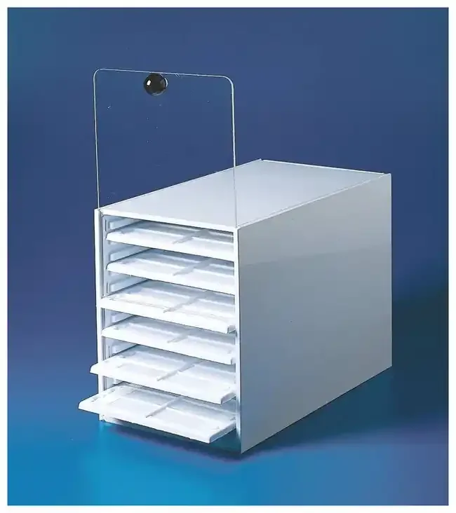 PANTek Technologies – Slide Tray White, Tray Holds 20 Slides For 445830000 Microscope Slide Tray Cabinet – 445810000