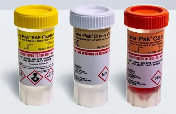 Para-Pak 3-Vial – Specimen Collection and Transport Kit 15 mL (1 oz.) / 15 mL (0.5 oz.) / 15 mL (0.5 oz.) Plastic Collection Vial NonSterile – 330384