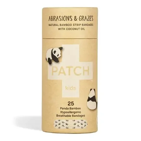 Patch Kids – Adhesive Strip with Coconut Oil 3/4 X 3 Inch Bamboo Rectanlge Kid Design (Panda) Sterile – 35134700009