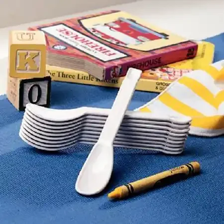 Patterson Medical Supply – Child Feeding Spoon Double Ended White ABS Plastic – 1002