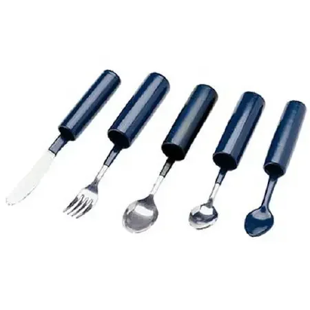 Patterson Medical Supply – Fork Built Up Handle Blue Stainless Steel – 1616