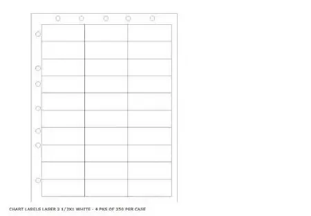 PDC – Blank Label pdc Chart Tab White Paper 1 X 2-1/2 Inch – WBW-AX51