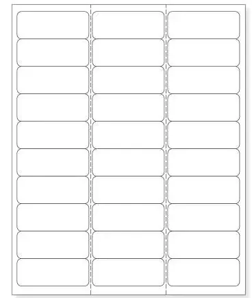 PDC – Blank Label pdc Chart Tab White Paper 1 X 2-5/8 Inch – WBW1258
