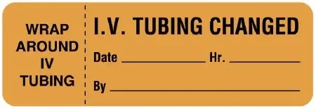 PDC – Pre-Printed Label pdc Anesthesia Label Orange Plastic IV Tubing Changed Black Syringe Label 1 X 3 Inch – ULIV407