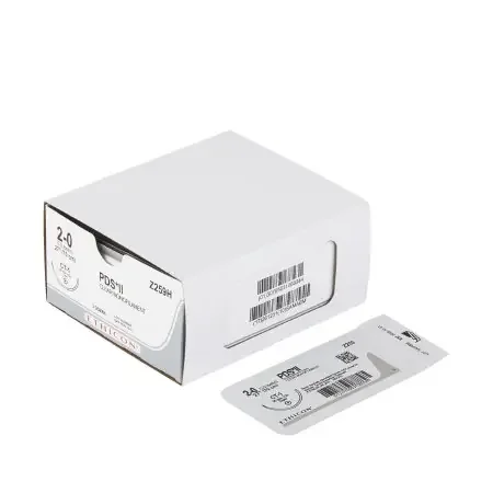 PDS II – Suture with Needle Absorbable Uncoated Clear Suture Monofilament Polydioxanone Size 2 – 0 27 Inch Suture 1-Needle 36 mm Length 1/2 Circle Taper Point Needle – Z259H