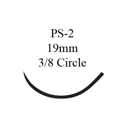 PDS II – Suture with Needle Absorbable Uncoated Violet Suture Monofilament Polydioxanone Size 4 – 0 18 Inch Suture 1-Needle 19 mm Length 3/8 Circle Precision Point – Reverse Cutting Needle – Z513G