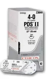 PDS Plus – Antibacterial Suture with Needle Absorbable Uncoated Undyed Suture Monofilament Polydioxanone with Irgacare MP Antibacterial Suture Size 6 – 0 18 Inch Suture 1-Needle 11 mm Length 3/8 Circle Reverse Cutting Needle – PDP489G