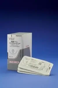 PDS Plus – Antibacterial Suture with Needle Absorbable Uncoated Violet Suture Monofilament Polydioxanone with Irgacare MP Antibacterial Suture Size 1 54 Inch Suture 1-Needle 65 mm Length 1/2 Circle Taper Point Needle – PDP879G