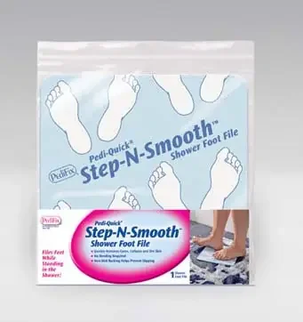 Pedi-Quick Step-N-Smooth – Shower Foot File Mat Blue / White – P3030