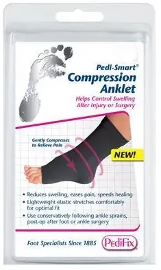 Pedi-Smart – Compression Sleeve Size 6 Black Ankle – 6021- 6
