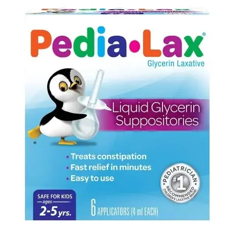 Pedia-Lax – Laxative Suppository 6 per Box 2.8 Gram Strength Glycerin – 00132019012