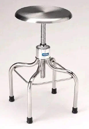 Pedigo Products – Exam Stool Backless Spin Lift Height Adjustment 4 Casters, 2 Inch Diameter Stainless Steel – P-1037-W/C-SS