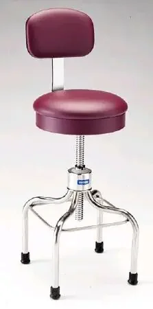 Pedigo Products – Exam Stool Backrest Spin Lift Height Adjustment 4 Casters, 2 Inch Diameter Black – P-39-W/C-BLK