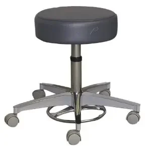 Pedigo Products – Gas Cylinder Stool Adjustable Backrest (527 Only) Pneumatic Height Adjustment, Foot Ring 2 Inch Dual Wheel Casters Beige – P-528-GS-BGE