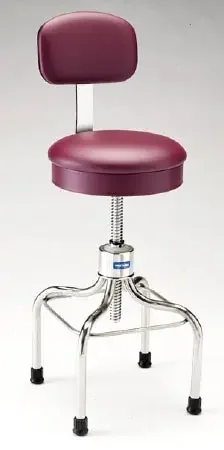 Pedigo Products – Operating Room Stool Backrest Spinlift Height Adjustment Without Casters Black – P-39-BLK